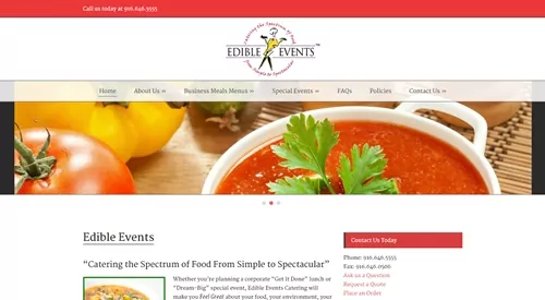 Edible Events Website Redesign