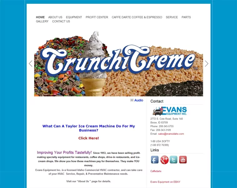 Website Makeover-Evans Equipment-Home Page-Before